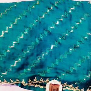Sky blue Sitara work saree