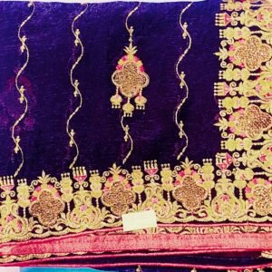 Purple siroski saree