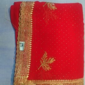 Red Bidai fancy saree